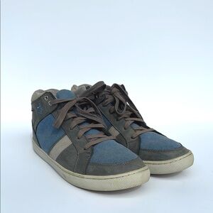 Original Penguin Men's Spector Blue and Gray High-Top Sneakers - Like New!!